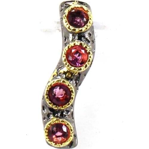 22x6mm Sublime Antique Vintage Style Created Green Peridot Multi Color Emerald Ruby Tanzanite Black Gold Silver SheCrown Pendant