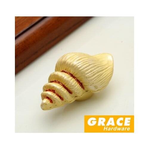 Conch Ocean Marine Coat Resin Handle Pastoral Kids Home Furniture Cartoon Drawer Cabinet Knobs