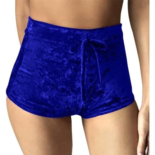 Sexy Velvet Women Shorts 2016 4 Color New Fashion High Waist Lace Up Shorts Autumn Winter Mini Skinny Shorts Femininos Plus Size