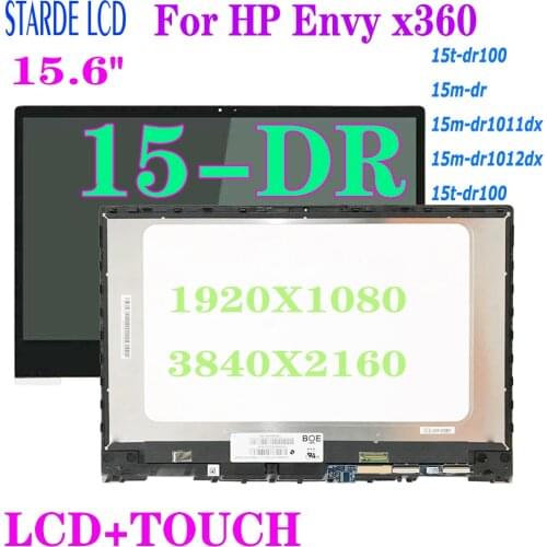 15.6'' For Hp Envy x360 15-DR LCD Display Touch Screen Glass Digitizer Panel Assembly 15-dr0006nx FHD Replacement