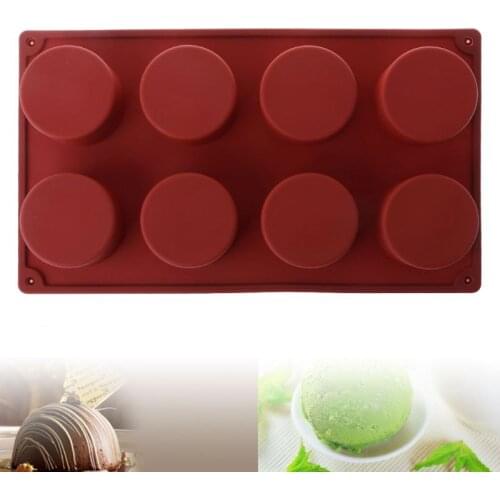 8 Cavity Muffin Cups Silicone Mold Cupcake Chocolate Cookie Baking Pan Tray Kitchen Cake Mould Microwave Safe