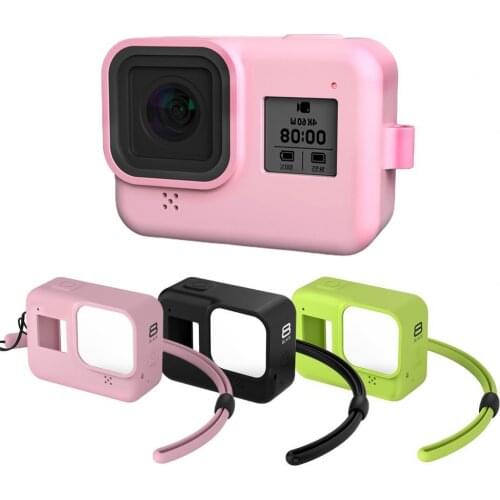 Silicone Case for GoPro Hero 8 Black Tempered Glass Screen Protector Protective Lens Film Housing Cover for Go Pro 8 Accessories