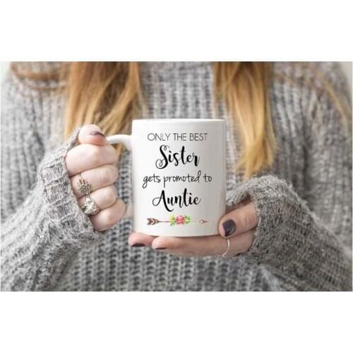 Only the Best Sister gets Promoted to Auntie| Pregnancy Reveal Baby Announcement| Auntie to be Mug Gift