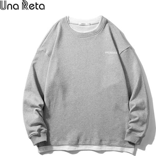 Una Reta Sweatshirt Men Streetwear New Arrivals Spring Autumn O Neck Hoodies Loose Pullover Tracksuit Harajuku Sweatshirts