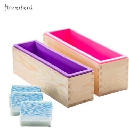 DIY Soap Making Supplies Rectangular Soap Silicone Mold Wooden Frame Soap Toast Cold Soap Form Baking Tools for Cakes