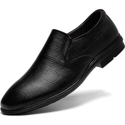 Genuine Business Formal Shoes men leather shoes lace up casual footwear men Soft face flat base shoes big size 47