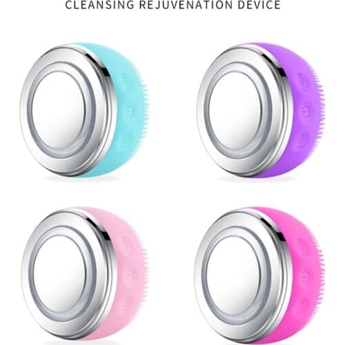 Ultrasonic Cleansing Brush Electric Facial Cleaning Brush Silicone Face Massager Beauty Machine Blackhead Remover Deep Clean