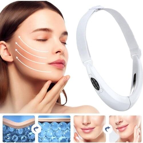 Facial Lifting Device LED Photon Therapy Face Slimming Vibration Massager Double Chin V Line Lift Belt Cellulite Jaw Device