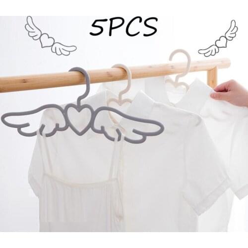 5 Pcs Angel Wings Shape Traceless Non-slip Hanger Wardrobe Organizer For Home Hotel Clothes Hangers Scarf Tie Hook coat hanger