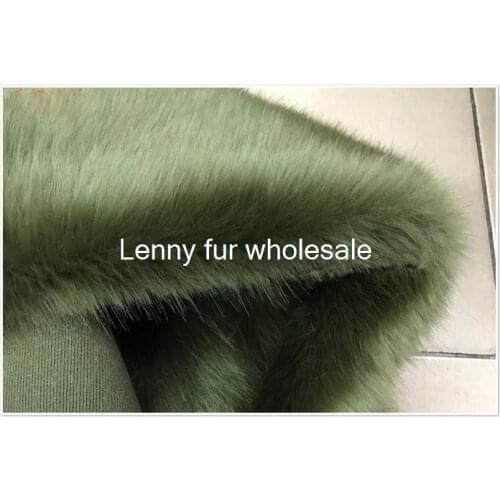 High quality Army green fox fur fabric pile 3cm faux fur fabric,clothing shoes material,180cmX45cm(half yard)/pcs