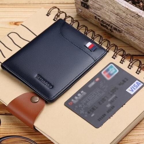 WILLIAMPOLO small wallet men wallets purse mens wallet leather genuine slim wallet Credit Card Holder Bifold purse Portable