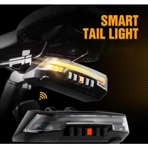 USB Rechargeable Bike Tail Light Bicycle Cycling Lights Remote Control MTB Bike Rear Taillights Safety Warning Waterproof Lamp