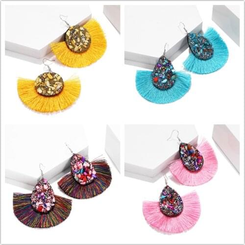 Big Tassel Earrings For Women European Wholesale Jewelry Handmade Brincos Bohemian Statement Style Jewelry Vintage Earrings