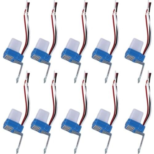 10Pcs Auto On Off Photocell Street Light Photoswitch Sensor Switch AC/DC 12V 10A
