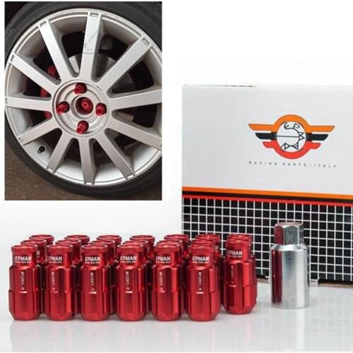 Racing Lug Nuts Aluminum 20PCS 12X1.5MM Open End Extenede Turner With Key For Honda Toyota Wheel Nuts Screw EP-E650H-1.5