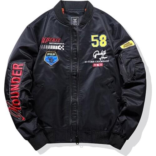 2020 Vintage pilot bomber flight jacket us air force top gun men clothes brands winter army USN MA1 USMC embroidery