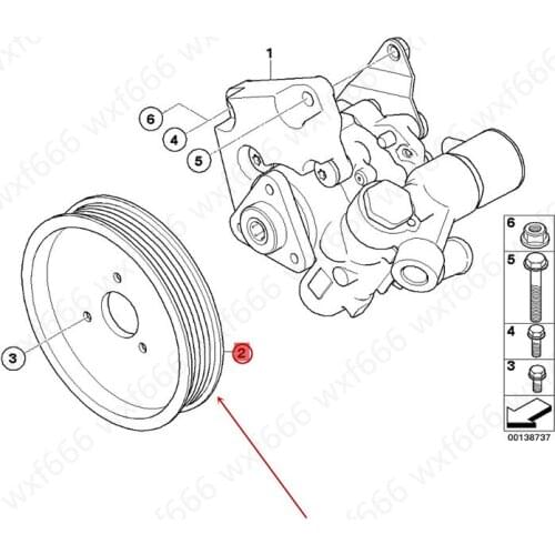 32427508865 Car Booster pump pulley Belt pulley Suitable for E53b mwE66 735 740 745 750 X5 4.4 4.8 N62 Water pump pulley