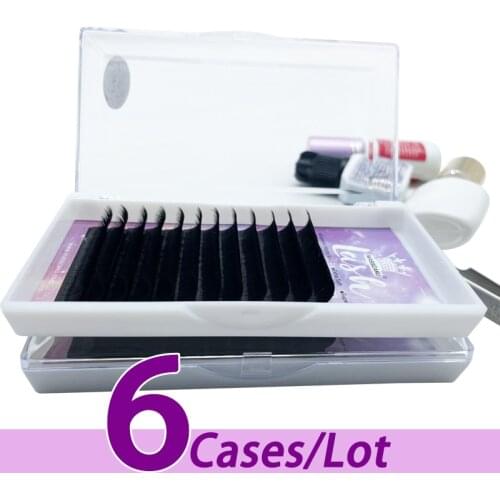 6pcs/lot MASSCAKU 12rows easy fan magnetic camellia 2d-6d Lashes False Eyelash Extension Tray Volume Russian Matte Flowering Fan