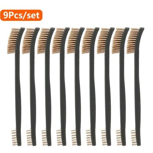 9Pcs Tactical Gun Cleaning Brush Double-ended Rifle Pistol Nylon Brass Brush Set for Rust Cleaning Airsoft Gun Cleaner Tool