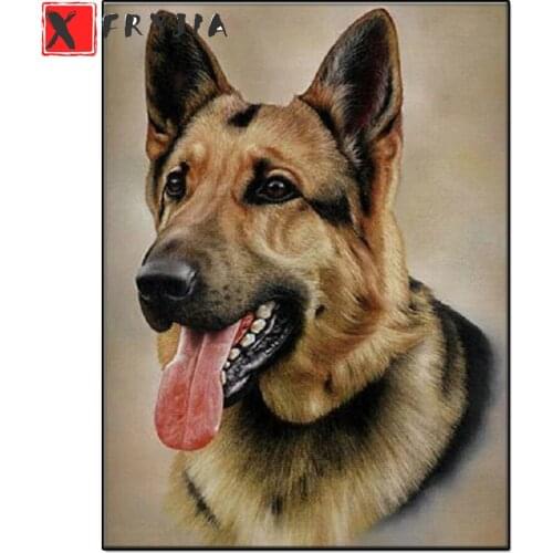 German Shepherd Diamond Painting Full square round drill Stone Dog Diamond Embroidery of Rhinestones DIY Hobby Needlework Art