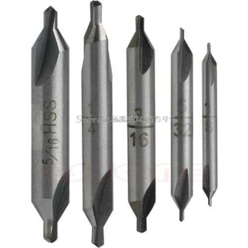 5Pcs HSS Center 60 degrees Spotting Drill Bits Combined Countersink High Speed Tool R06 Whosale&DropShip