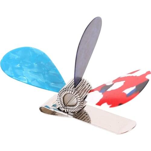 Musical Guitar Pick Storage Holder Spring Clip Instrument Plectrum Mediator Case