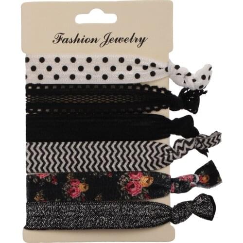 Colorful Dual-use bohemian casual Wave point hair bands high elasticity sweet hair bandsPunk hand strap Head rope