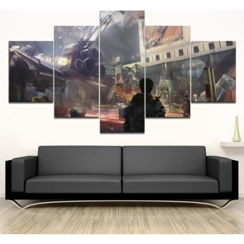 Home Decor 5 Piece HD Game Tom Clancys The Division Posters Painting For Living Room Decoration Pictures Wholesale Home Decor
