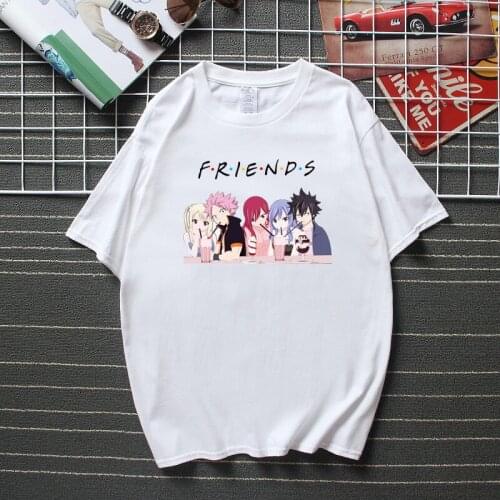 Anime Shirt Fairy Tail Friends Printed T-Shirts New Fashion Summer Harajuku T shirt Unisex Cozy Cotton Short Sleeves Tshirt