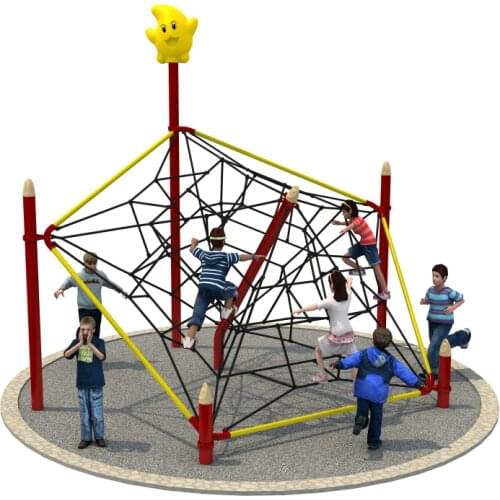 Customized Outdoor physical play park children steel strip rope net Outward Training playground equipment YLW-FX171017