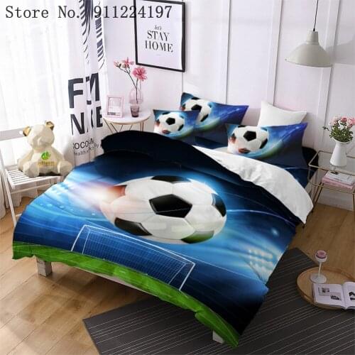 3 Pieces Football Duvet Cover Set Abstract Sports Bedding Boys Teens Red Blue Quilt Cover Queen Bed Set Football Dropship