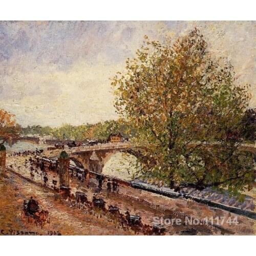 Copy paintings of famous artist The Pont Royal Grey Weather Afternoon Spring Camille Pissarro artwork High Quality Handmade