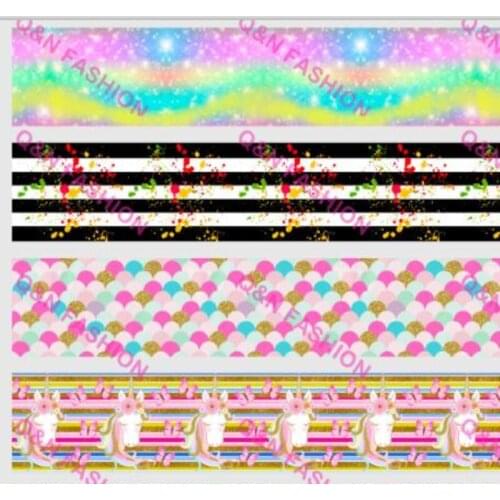 Q&N ribbon 50Yards 16mm 22mm 25mm 38mm 75mm unicorn Grosgrain/FOE Ribbons for DIY Bow Craft Wedding Christmas Party Decoration