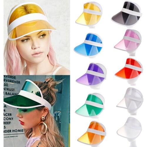 New Hot Women Man Transparent Summer Sun Visor Party Casual Clear Plastic Adult Sunscreen Cap Sunhat Unisex outdoor Hat