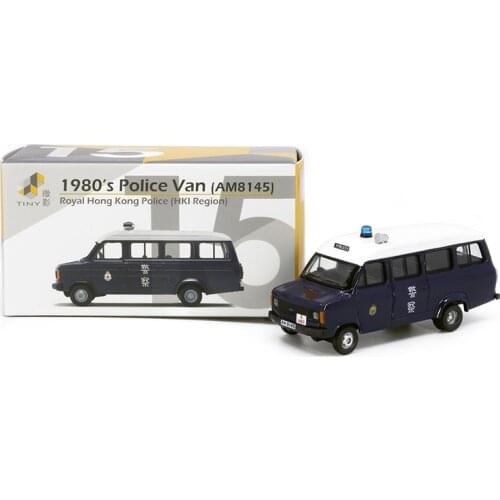 Tiny 1:76 1980s Police Van (AM8145) Navy Blue Diecast Model Car