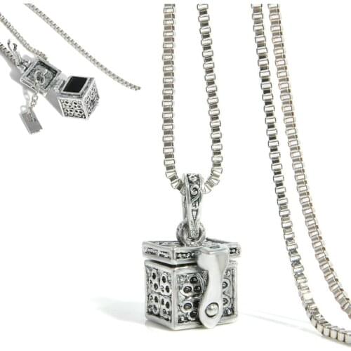 Mini Keepsake Metal Urn Cremation Pendant Jewelry Necklace Ash Holder