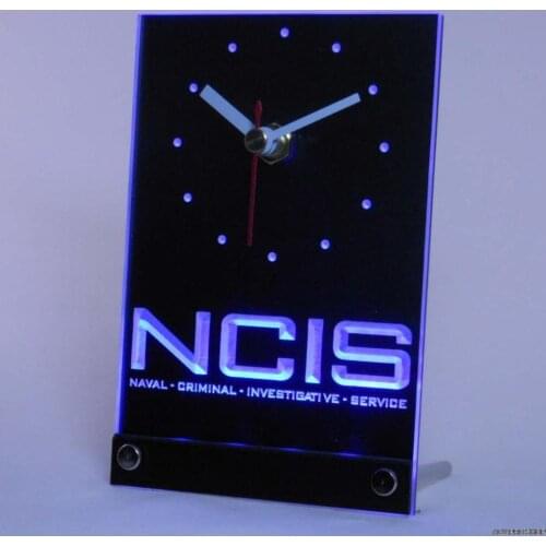 Tnc0230 NCIS Naval Criminal Investigative Table Desk 3D LED Clock