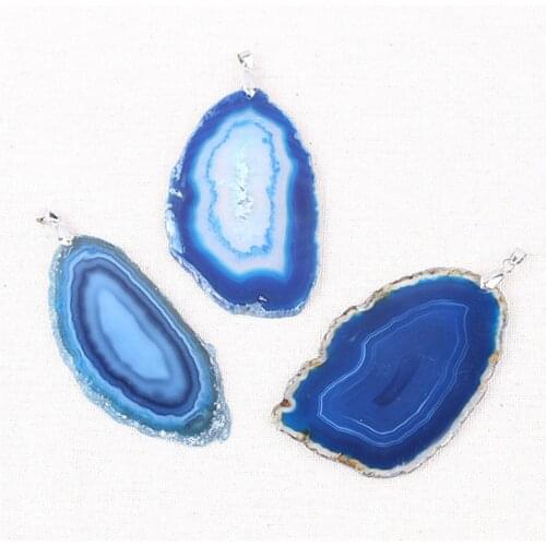Natural Onyx Pendants Stone Multi Colorful Slice Irregular Natural Agates Crystal Stone Quartz Pendant DIY Necklaces
