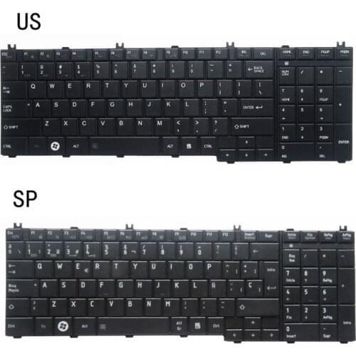 NEW US/SP LAPTOP KEYBOARD FOR Toshiba Satellite L655 L670 L770 L775 L775D AER15U00310