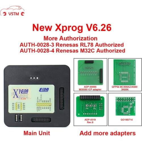 Newest XPROG V6.26 V6.12 V6.17 Add New Authorization V5.84 X-PROG M Metal Box XPROG-M ECU Programmer Tool X Prog M Full Adapters