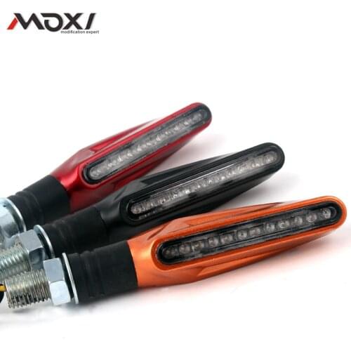 New Arrival 4pcs/set Flowing Water Universal Motorcycle Turn Signal Indicators Light 12 LED Amber Blinker Flexible Bendable Lamp