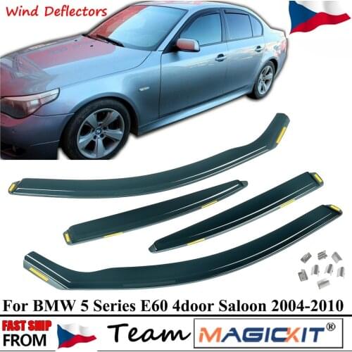 Magickit FOR BMW 5 SERIES 2004-2010 E60 WINDOW VISORS SUN RAIN GUARD WIND DEFLECTORS
