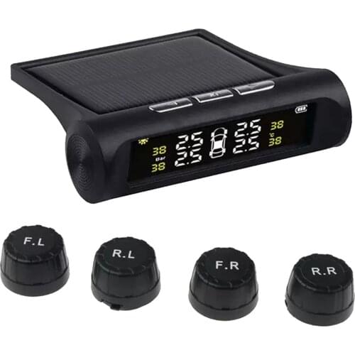 RV Car TPMS Tire Pressure Alarm Monitor System Solar Powered External Built-in Sensor Temperature Alert Auto Security Alarm Syst