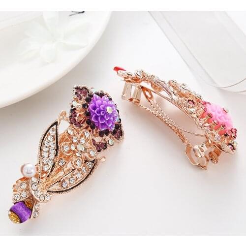 Six Style Glitter Resin Flower Hairwear For Women Ziron Leaf Hairpins For Lady Gift Hair Jewelry For Girl Color Hairgrips Famale