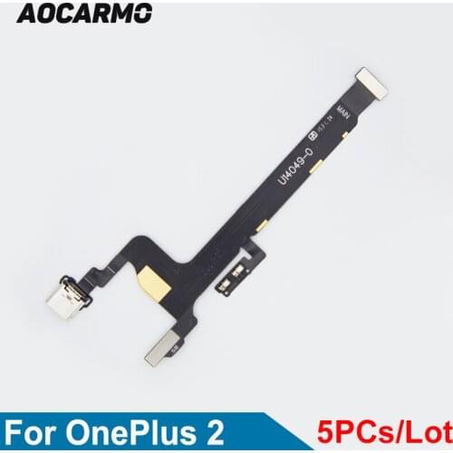 Aocarmo 5Pcs/lot Type-C USB Dock Plug Charging Port Charger Connector Flex Cable For OnePlus 2 Two A2001 Repair Part