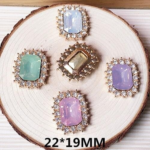 Rhinestone Embellishment Button Flat Back Metal Buttons Home Decorative For Crafts And Scrapbooking Garment Buttons Diy Material