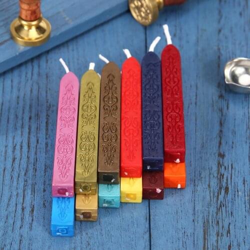 12 Color DIY Sealing Strips Seal Dedicated Beeswax Stick Branding Paint Stamp Seal Wax Envelope Handmade Seal Stamp Wick #21