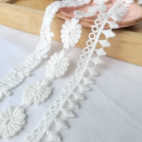14yards 1-3cm Cotton embroidery lace fabric Garment needlework sewing Patchwork DIY Handmade accessories Clothes decoration 101