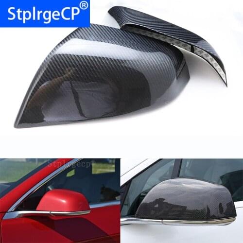 High quality For Tesla Model 3 2016 2017 2018 2019 100% Real Carbon Fiber Rear View Mirror Cover Side Mirror Caps car styling