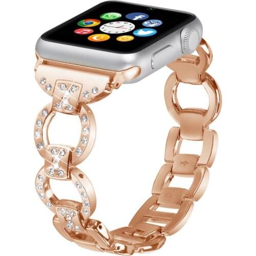 Top Quality Full Diamonds Steel Band for Apple Watch Stainless Steel Bracelet for Apple Watch Luxury Diamonds Screen Protecter